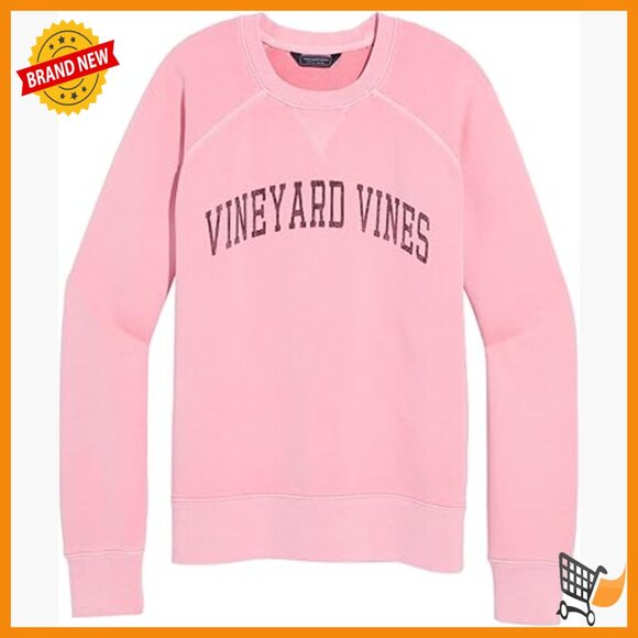 Sweaters - Cotton Terry Crewneck Sweatshirt Women's Regular Fit Long Sleeve Pullover